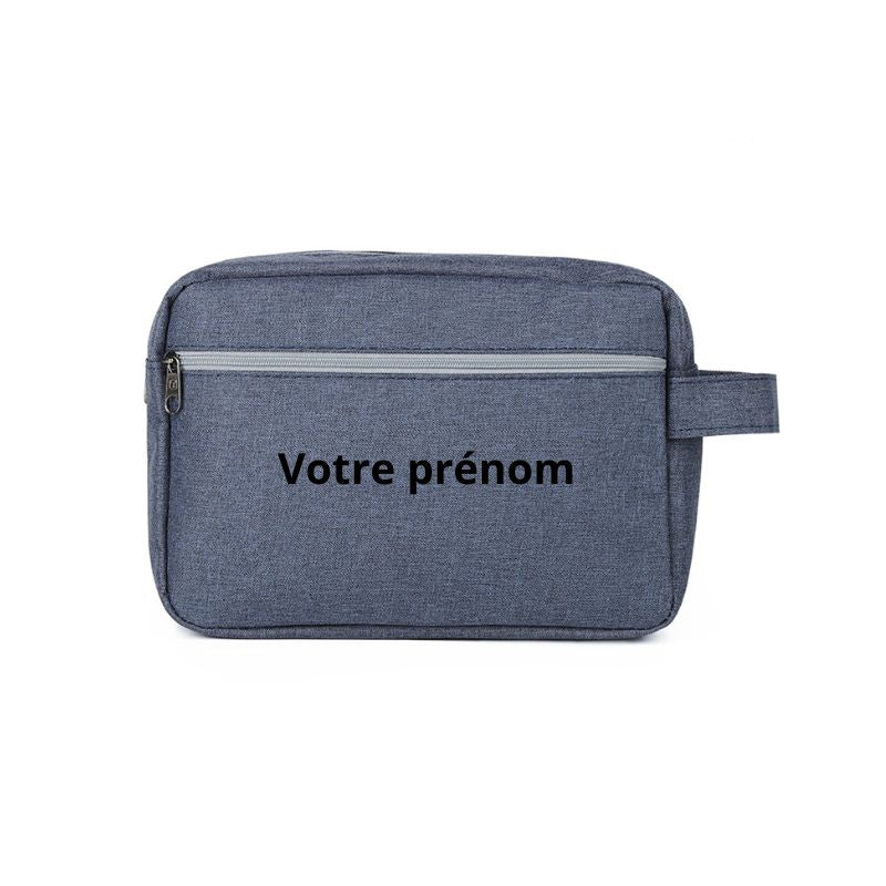 trousse de toilette personnalisée avec prénom - Bleu 