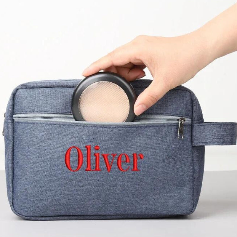 trousse maquillage avec prénom - Bleu - Noir - Rose - Gris