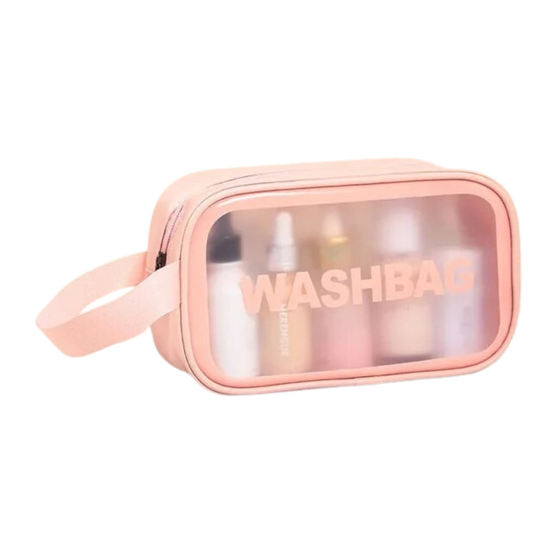 trousse de toilette transparente pour avion - Rose - M