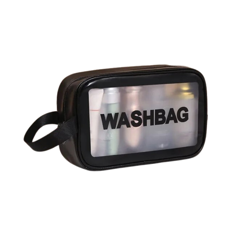 trousse de toilette plastique transparent - Noir - Blanc - Rose