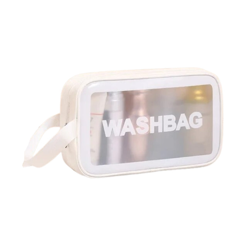 petite trousse de toilette transparente - Noir - Blanc - Rose