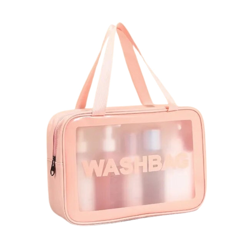trousse toilette transparente pour avion - Rose