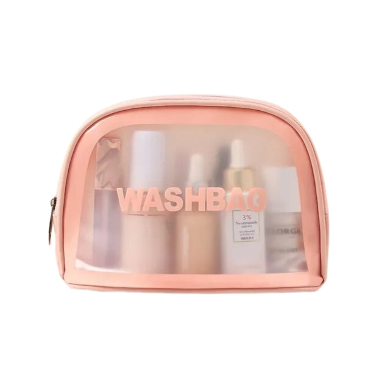 trousse toilette transparente grand format - Rose - S