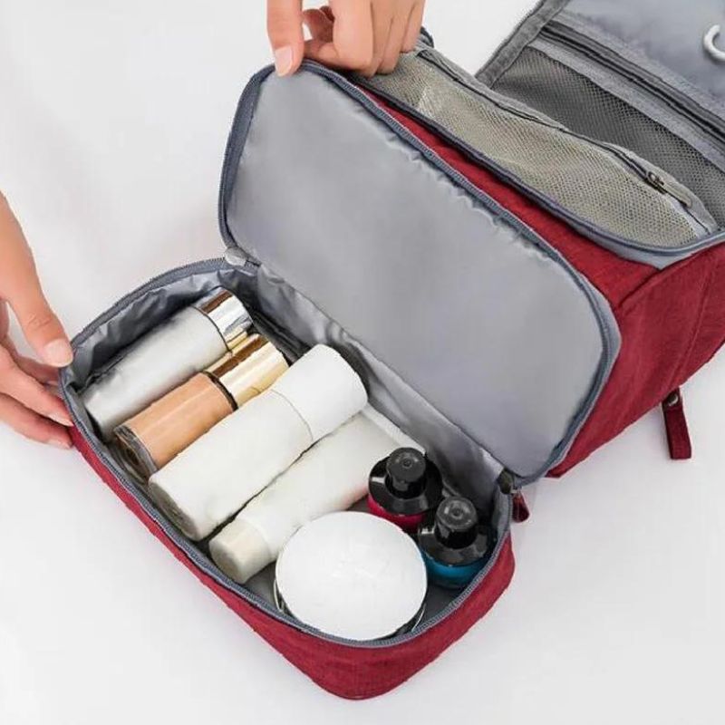 trousse de toilette a suspendre pour homme - Noir - Gris - Rouge - Bleu
