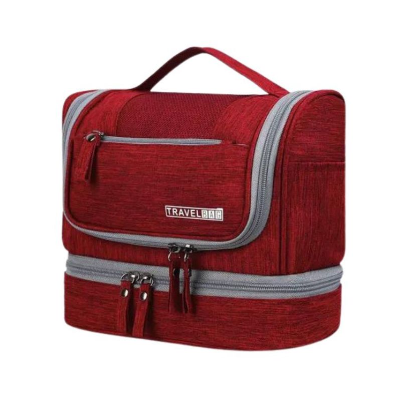 trousse de toilette a suspendre pour voyage - Rouge